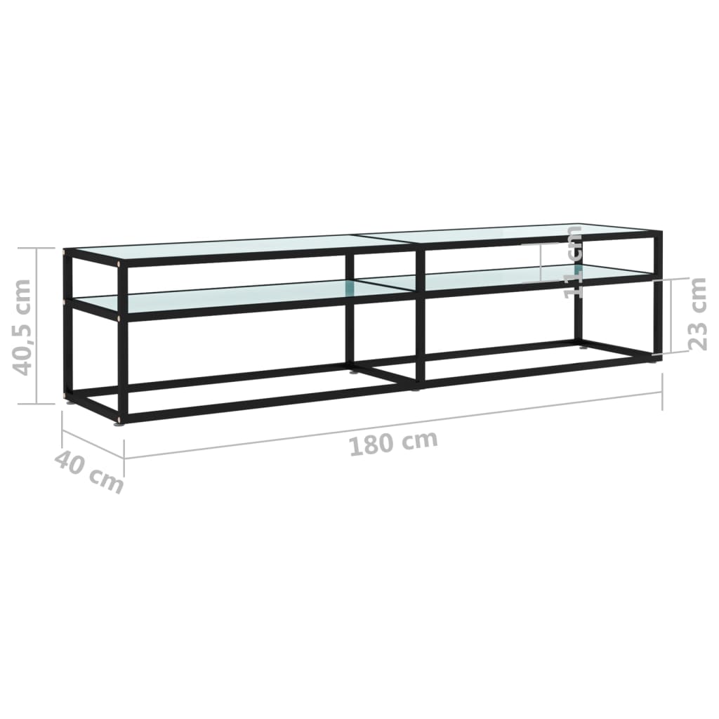 Meuble TV Noir en Verre Effet Marbre - 180 cm-Mon Meuble TV-Noir et marbre noir-160 cm-1-7