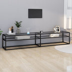 Meuble TV Noir en Verre Effet Marbre - 180 cm-Mon Meuble TV-Noir et transparent-220 cm-1-26