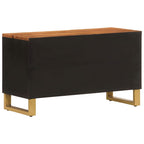 Meuble TV Noir et Marron Foncé en Manguier - 80 cm-Mon Meuble TV-6