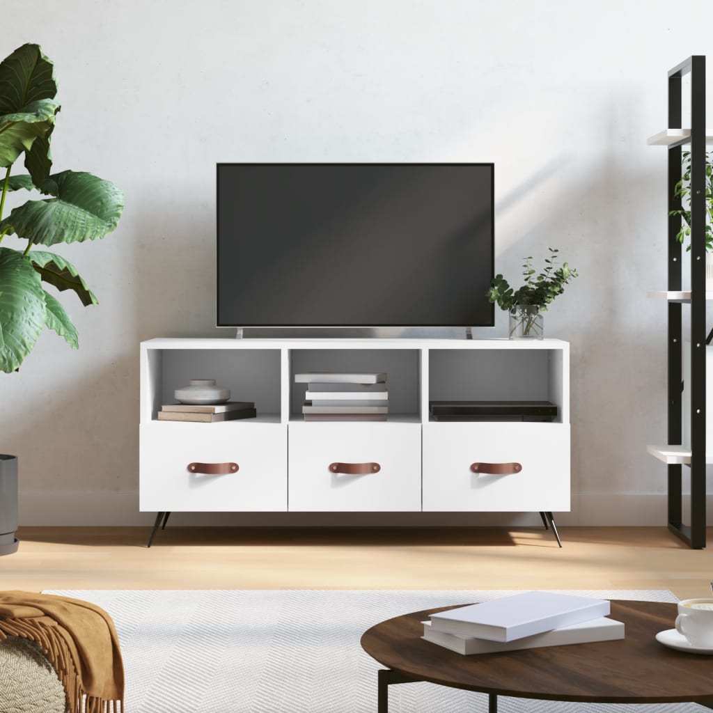 Meuble TV Noir et Métal - 102 cm-Mon Meuble TV-Blanc-1-15