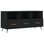 Meuble TV Noir et Métal - 102 cm-Mon Meuble TV-Chêne sonoma-1-2