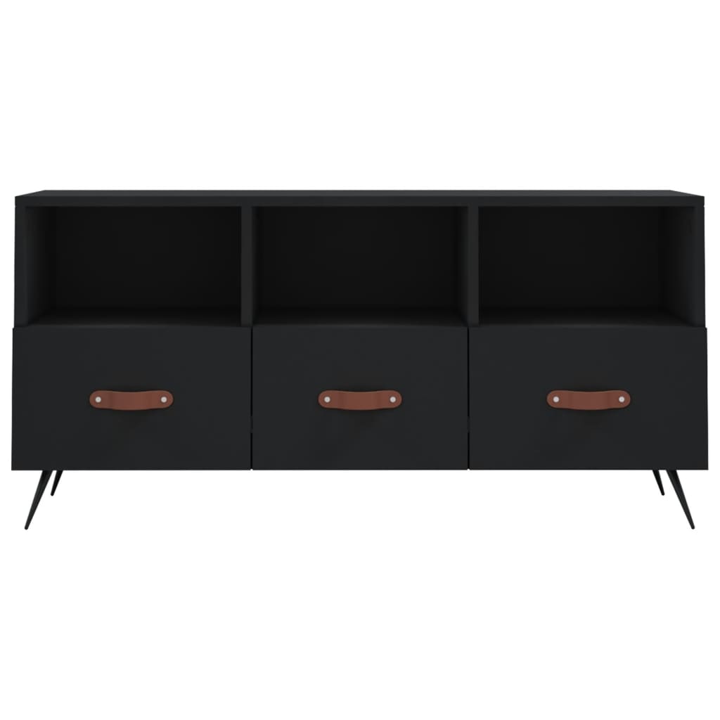 Meuble TV Noir et Métal - 102 cm-Mon Meuble TV-Chêne sonoma-1-5
