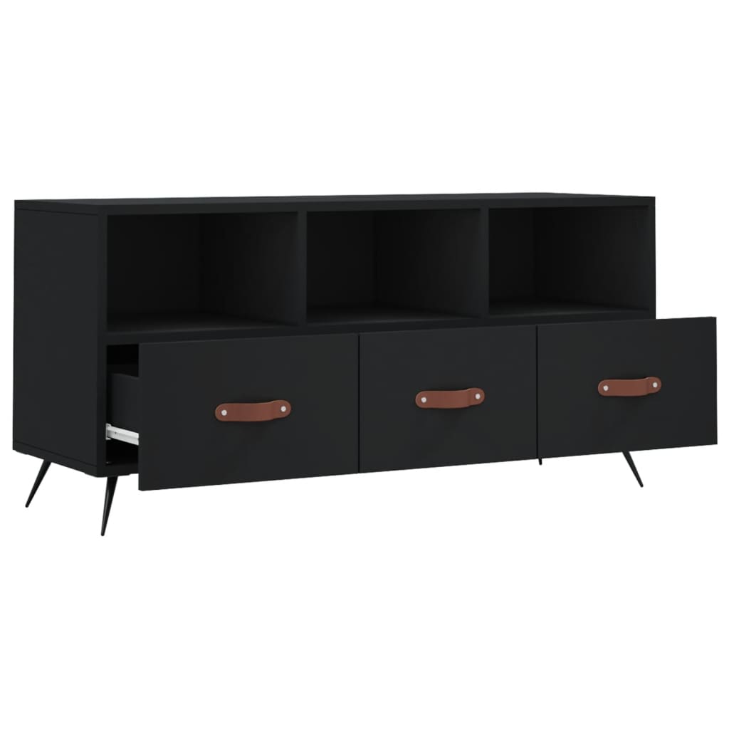 Meuble TV Noir et Métal - 102 cm-Mon Meuble TV-Chêne sonoma-1-6