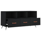 Meuble TV Noir et Métal - 102 cm-Mon Meuble TV-Chêne sonoma-1-6