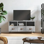Meuble TV Noir et Métal - 102 cm-Mon Meuble TV-Gris béton-1-14