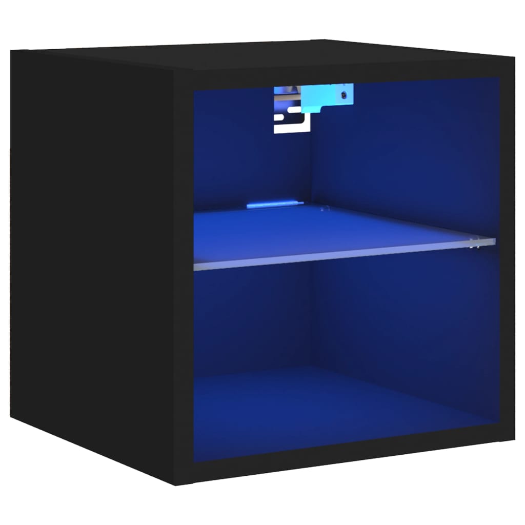 Meuble TV Noir LED Mural - 30 cm-Mon Meuble TV-30 cm-30 cm-1-2