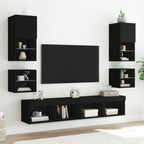 Meuble TV Noir LED Mural - 30 cm-Mon Meuble TV-30 cm-30 cm-1-5