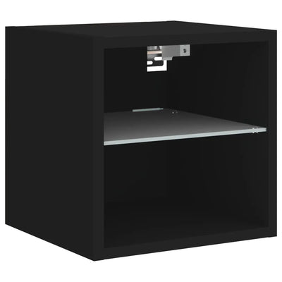 Meuble TV Noir LED Mural - 30 cm