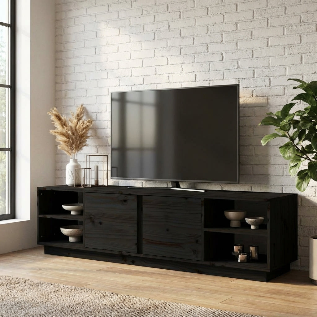 meuble-tv-noir-mat-et-bois-massif-156-cm-decor