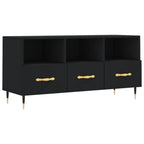 Meuble TV Noir Moderne aux Pieds en Fer - 102 cm-Mon Meuble TV-Chêne fumé-1-2