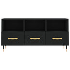 Meuble TV Noir Moderne aux Pieds en Fer - 102 cm-Mon Meuble TV-Chêne fumé-1-5