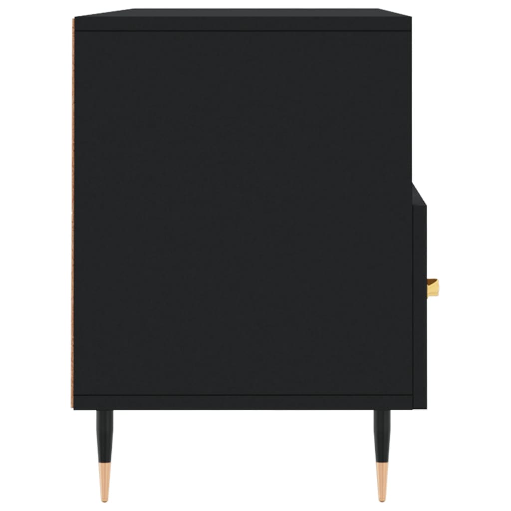 Meuble TV Noir Moderne aux Pieds en Fer - 102 cm-Mon Meuble TV-Chêne fumé-1-7