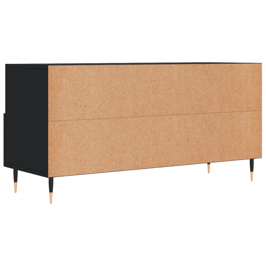 Meuble TV Noir Moderne aux Pieds en Fer - 102 cm-Mon Meuble TV-Chêne fumé-1-8