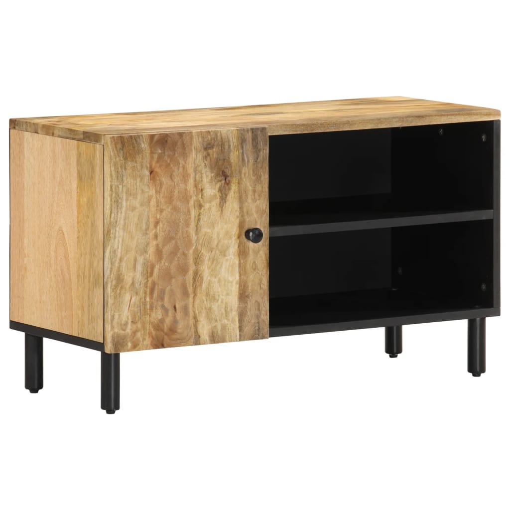 Meuble TV Noir sur Pied en Manguier - 80 cm-Mon Meuble TV-Naturel-bois de manguier massif-1-12
