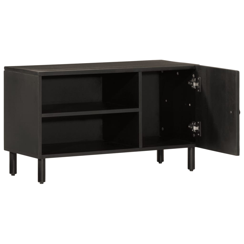 Meuble TV Noir sur Pied en Manguier - 80 cm-Mon Meuble TV-Naturel-bois de manguier massif-1-2
