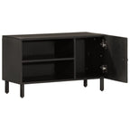 Meuble TV Noir sur Pied en Manguier - 80 cm-Mon Meuble TV-Naturel-bois de manguier massif-1-2