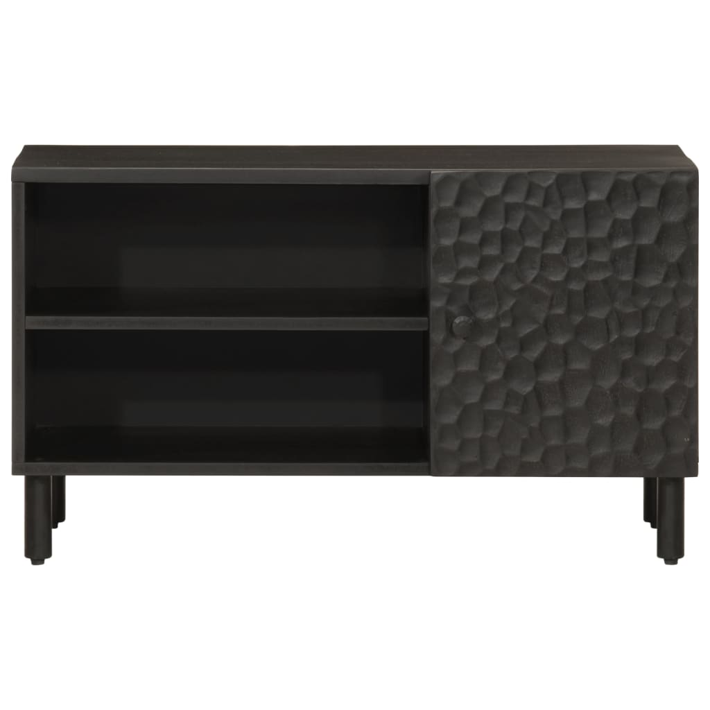 Meuble TV Noir sur Pied en Manguier - 80 cm-Mon Meuble TV-Naturel-bois de manguier massif-1-3