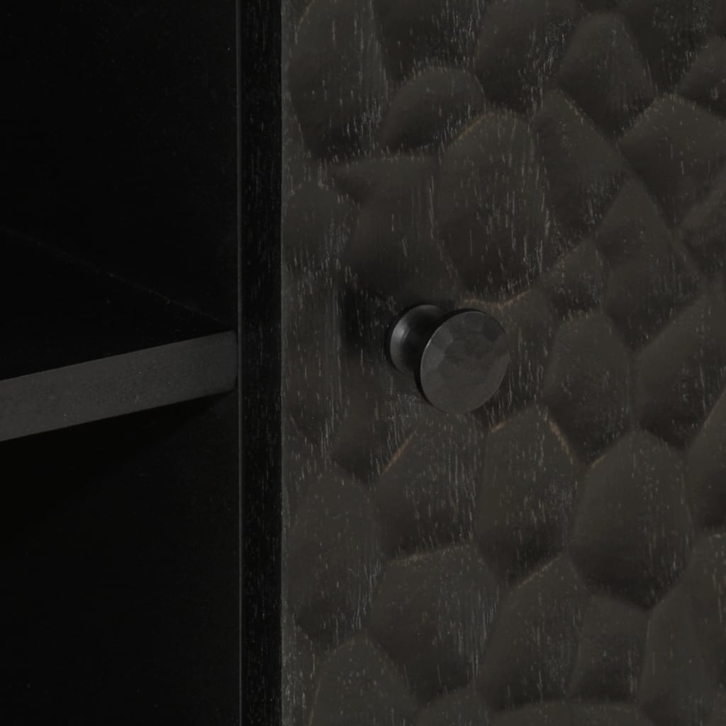 Meuble TV Noir sur Pied en Manguier - 80 cm-Mon Meuble TV-Naturel-bois de manguier massif-1-8