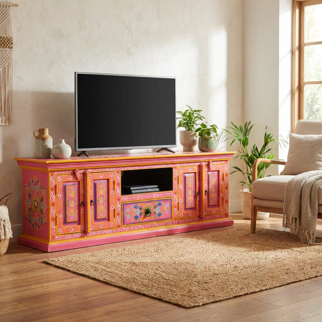 meuble-tv-rose-pale-en-manguier-massif-110-cm-decor