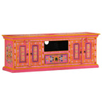 Meuble TV Rose Pale en Manguier Massif - 110 cm-Mon Meuble TV-Rose-110 cm-1-1