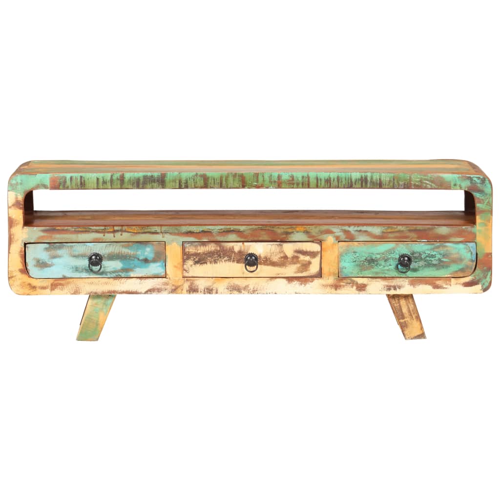 Meuble TV Rustique Relooké en Bois de Récupération - 117 cm-Mon Meuble TV-2