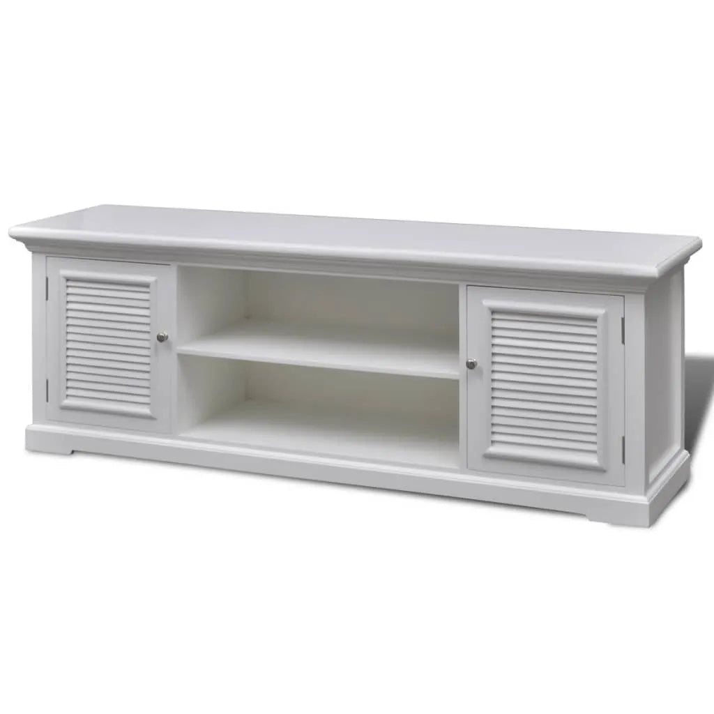 Meuble TV Scandinave Blanc en Pin - 121 cm-Mon Meuble TV-1