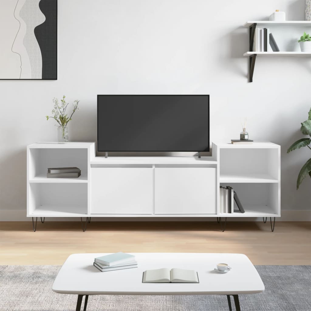 Meuble TV Scandinave Blanc et Métal - 160 cm-Mon Meuble TV-1