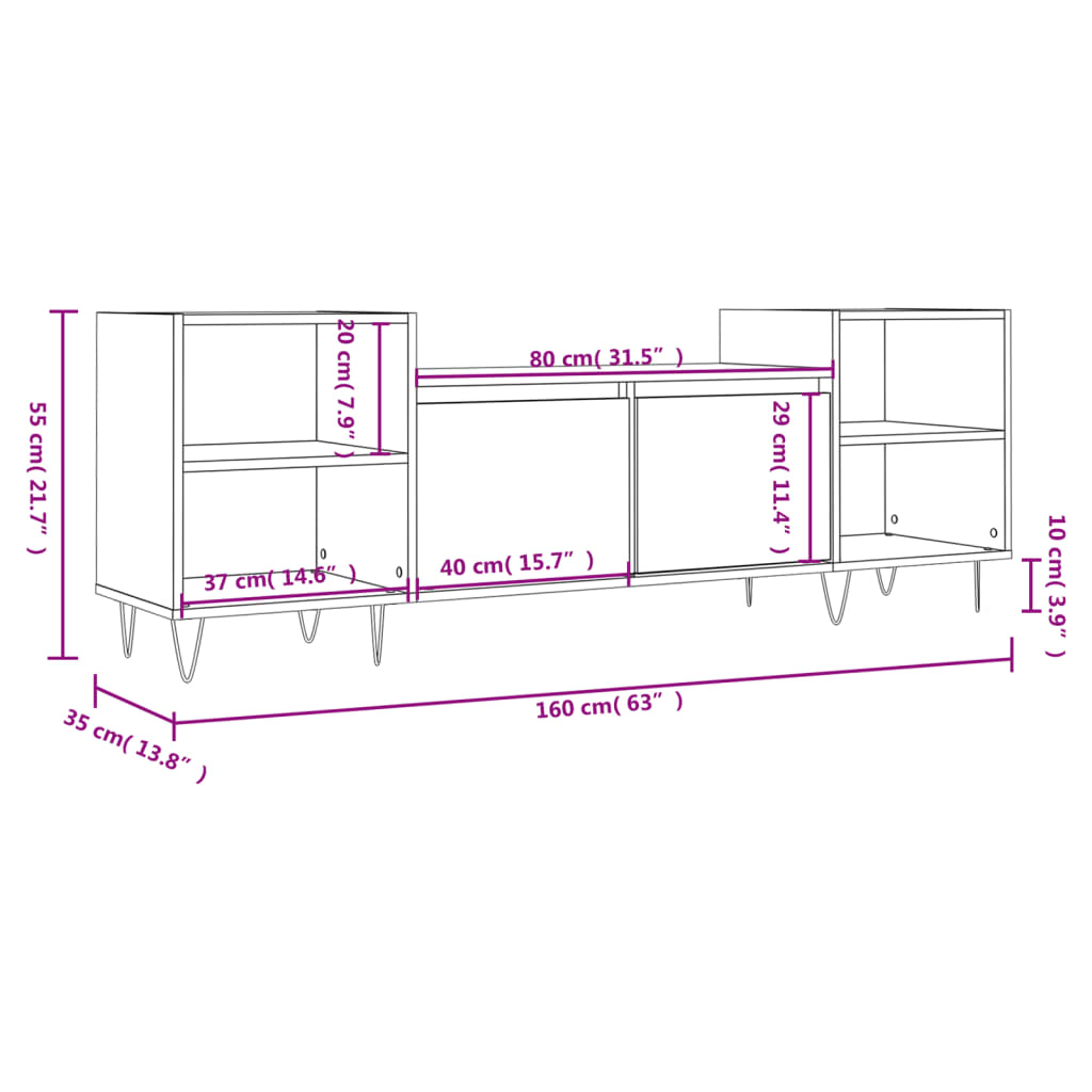 Meuble TV Scandinave Blanc et Métal - 160 cm-Mon Meuble TV-11