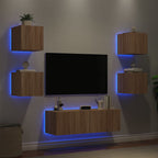 Meuble TV Scandinave Effet Bois Naturel Clair - 5 Pièces-Mon Meuble TV-Chêne sonoma-1-1