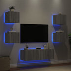Meuble TV Scandinave Effet Bois Naturel Clair - 5 Pièces-Mon Meuble TV-Sonoma gris-1-14