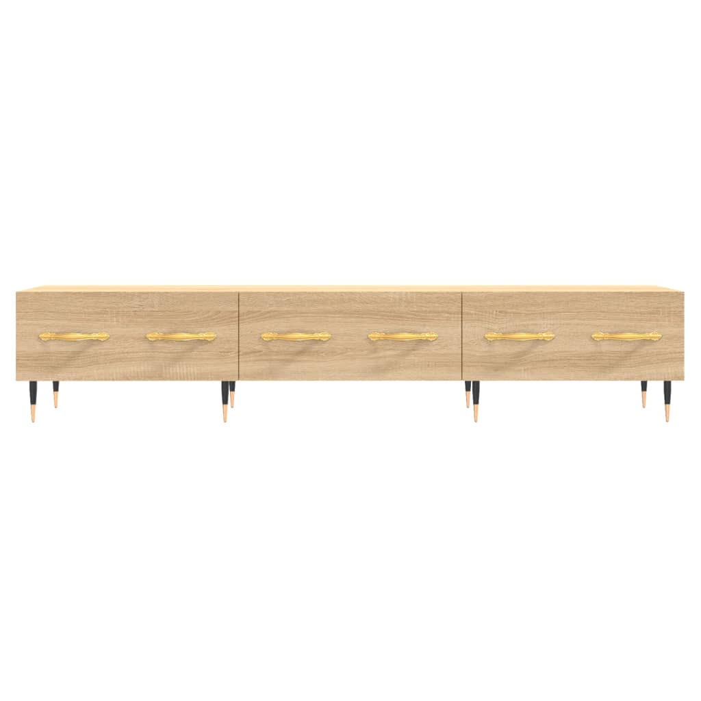 Meuble TV Scandinave Effet Chêne Sonoma - 150 cm-Mon Meuble TV-Blanc-1-5