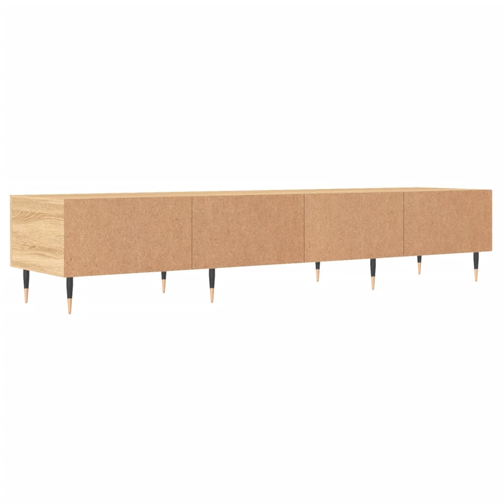 Meuble TV Scandinave Effet Chêne Sonoma - 150 cm-Mon Meuble TV-Blanc-1-8