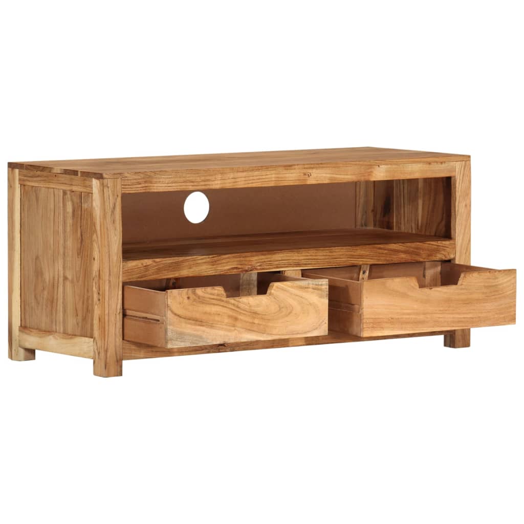Meuble TV Scandinave en Bois d'Acacia Massif - 88 cm-Mon Meuble TV-3