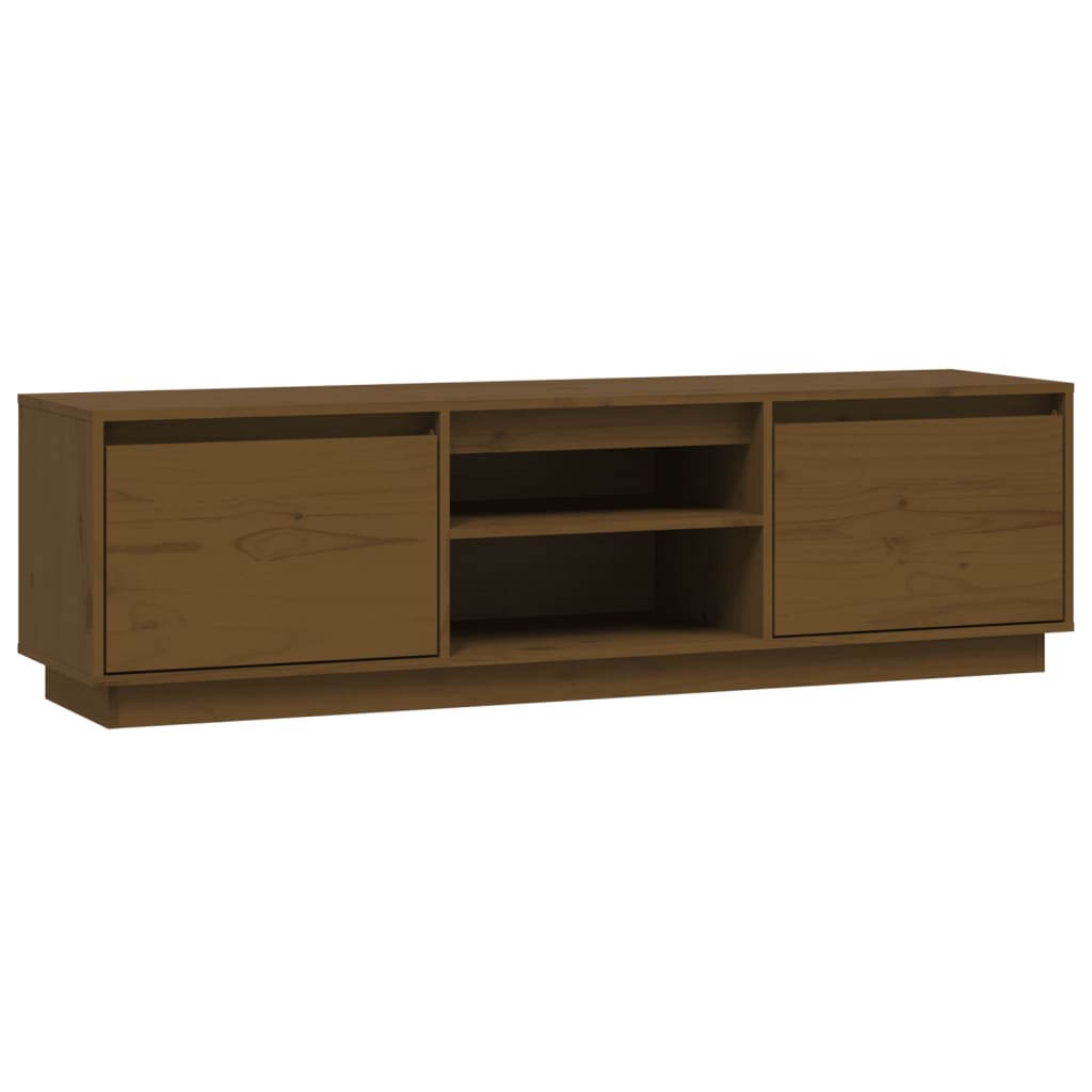 Meuble TV Scandinave en Bois de Pin Massif - 140 cm-Mon Meuble TV-Marron miel-1