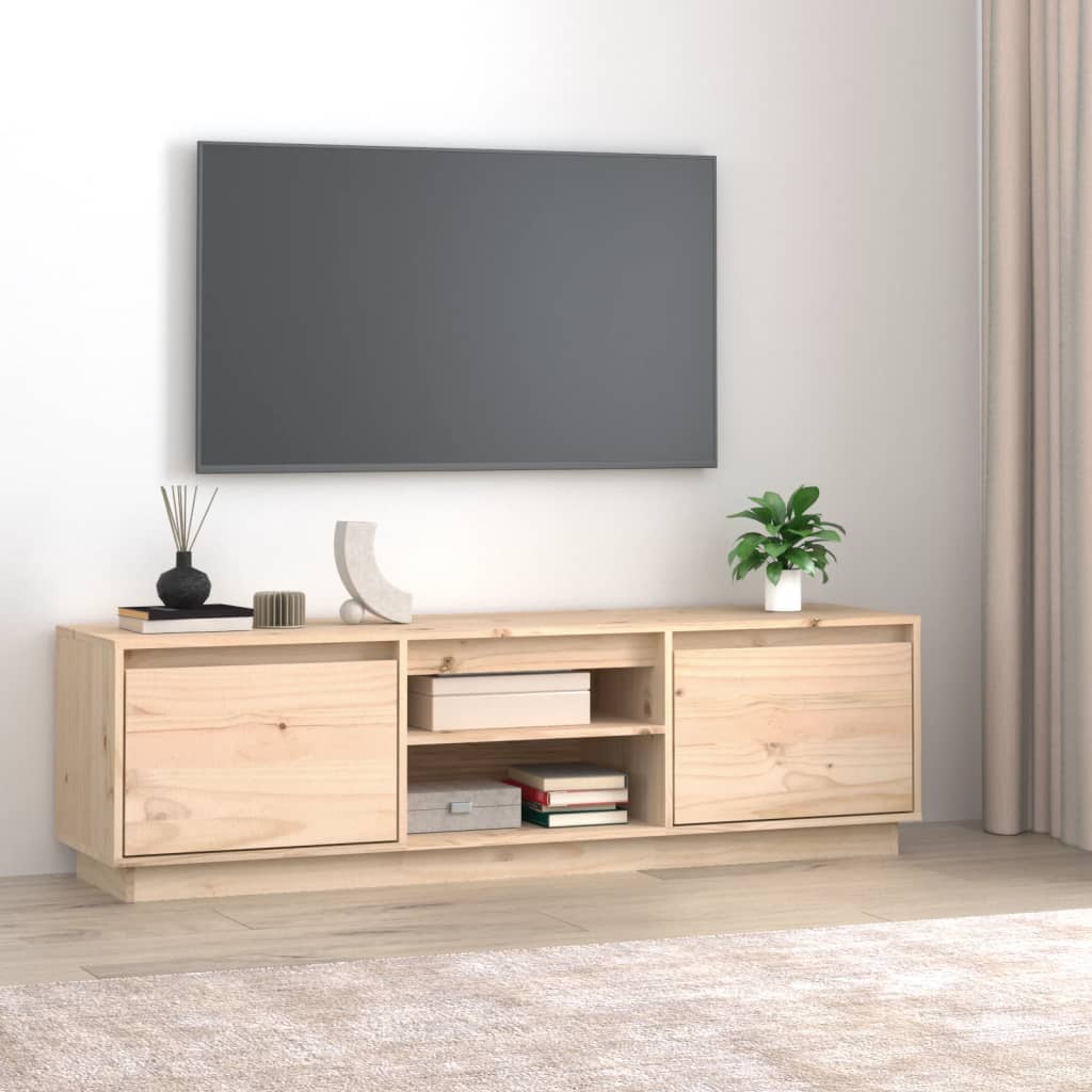 Meuble TV Scandinave en Bois de Pin Massif - 140 cm-Mon Meuble TV-Naturel-11