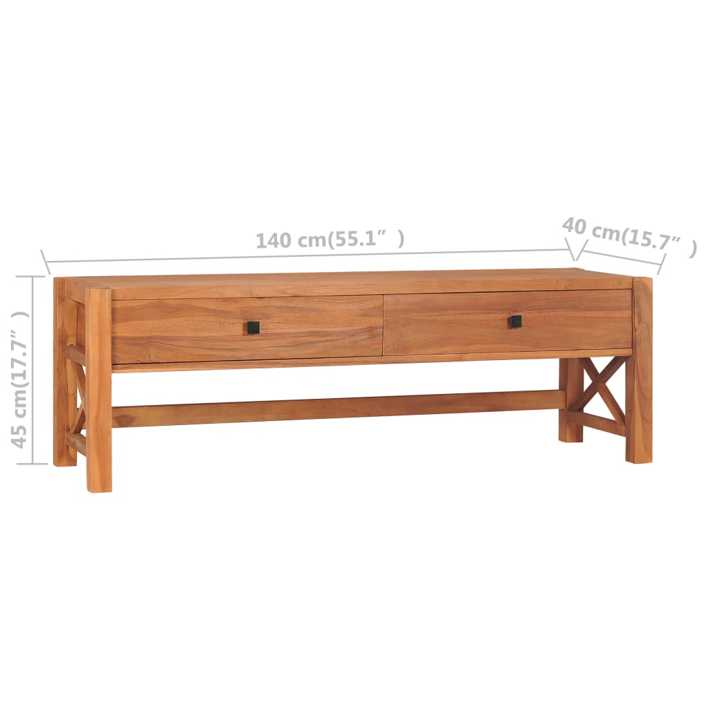 Meuble TV Scandinave en Teck - 140 cm-Mon Meuble TV-100 cm-1-9