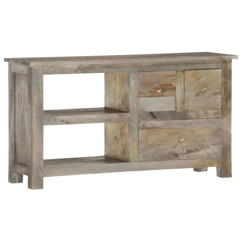 Meuble TV Scandinave Gris en Manguier - 100 cm-Mon Meuble TV-1