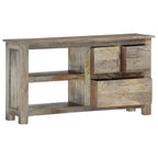 Meuble TV Scandinave Gris en Manguier - 100 cm-Mon Meuble TV-2