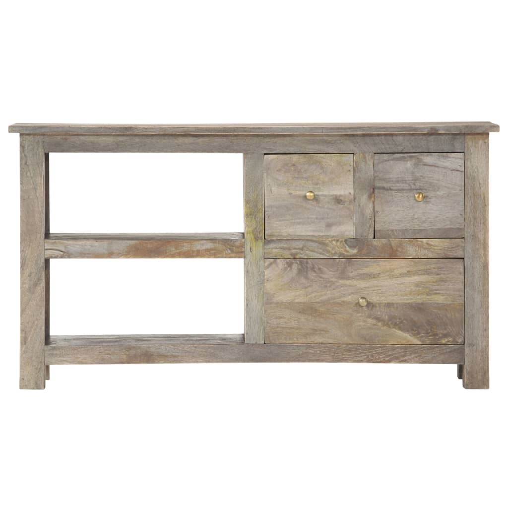 Meuble TV Scandinave Gris en Manguier - 100 cm-Mon Meuble TV-3