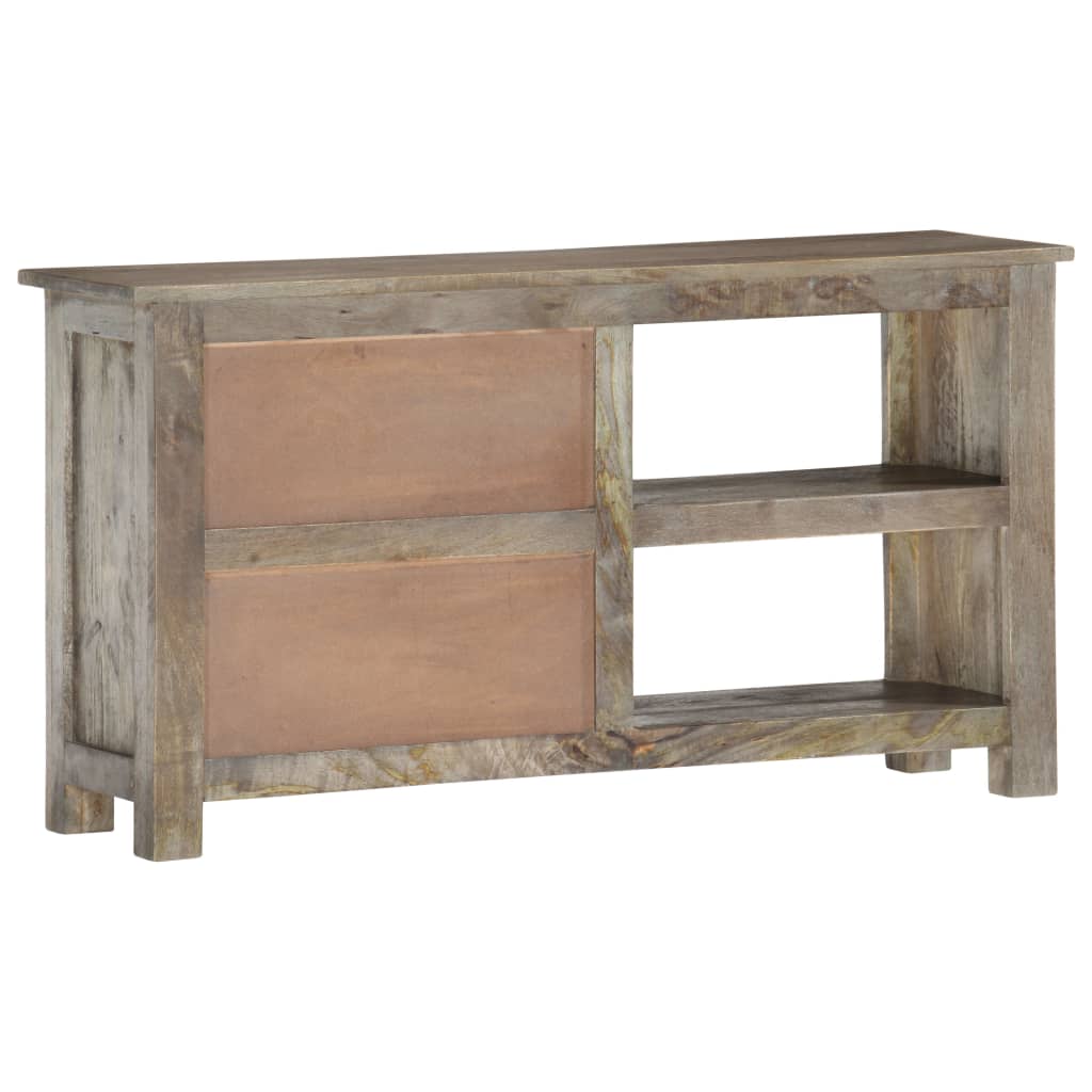 Meuble TV Scandinave Gris en Manguier - 100 cm-Mon Meuble TV-4