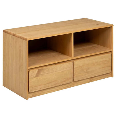 Meuble TV Scandinave Marron en Pin Massif - 99 cm
