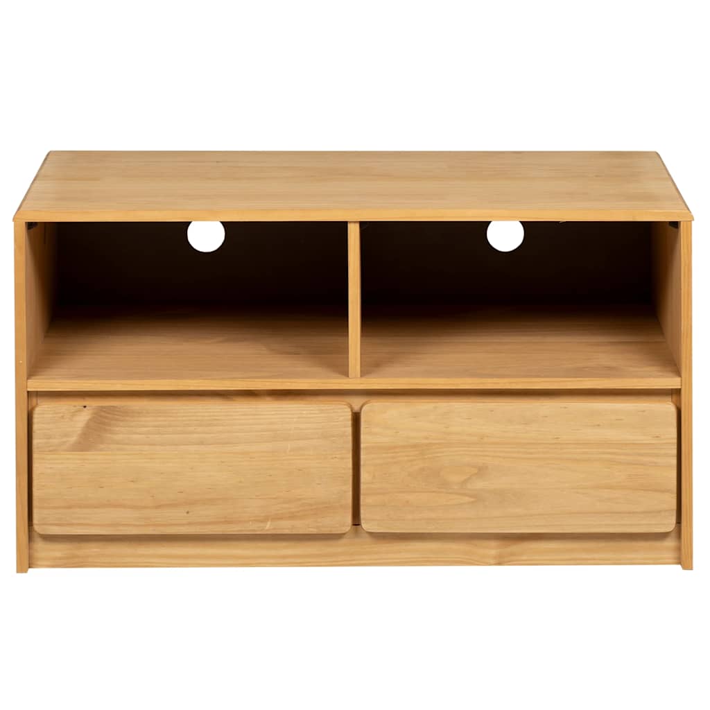 Meuble TV Scandinave Marron en Pin Massif - 99 cm-Mon Meuble TV-4