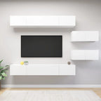 Meuble TV Scandinave Mural Effet Béton - 6 Pièces-Mon Meuble TV-Blanc-100 cm-6-13