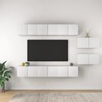 Meuble TV Scandinave Mural Effet Béton - 6 Pièces-Mon Meuble TV-Blanc-60 cm-8-26