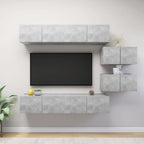Meuble TV Scandinave Mural Effet Béton - 6 Pièces-Mon Meuble TV-Gris béton-80 cm-6-1