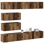 Meuble TV Scandinave Mural Effet Béton - 6 Pièces-Mon Meuble TV-Vieux bois-100 cm-6-11