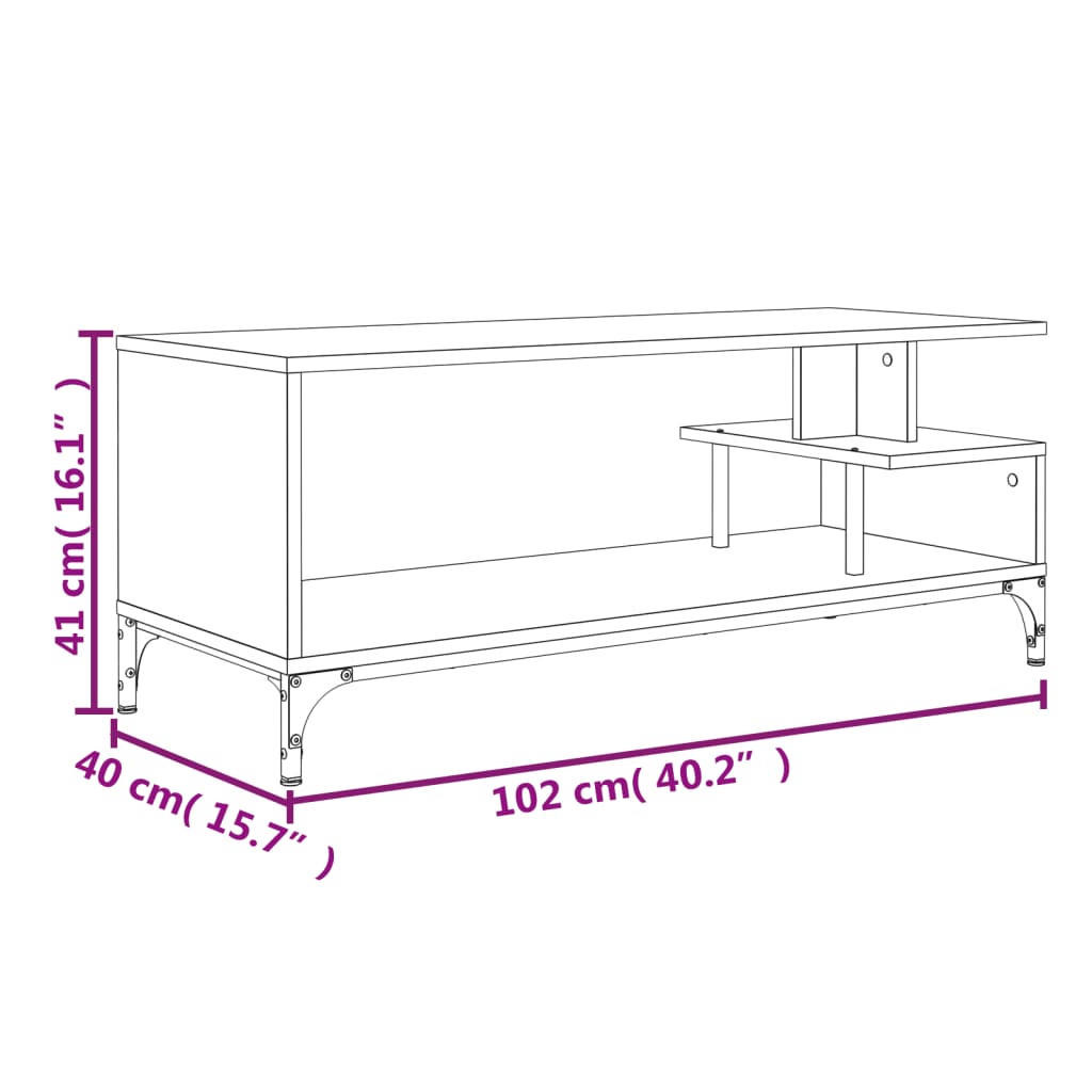 Meuble TV Scandinave Pied Noir Effet Chêne Gris - 102 cm-Mon Meuble TV-Chêne fumé-1-10