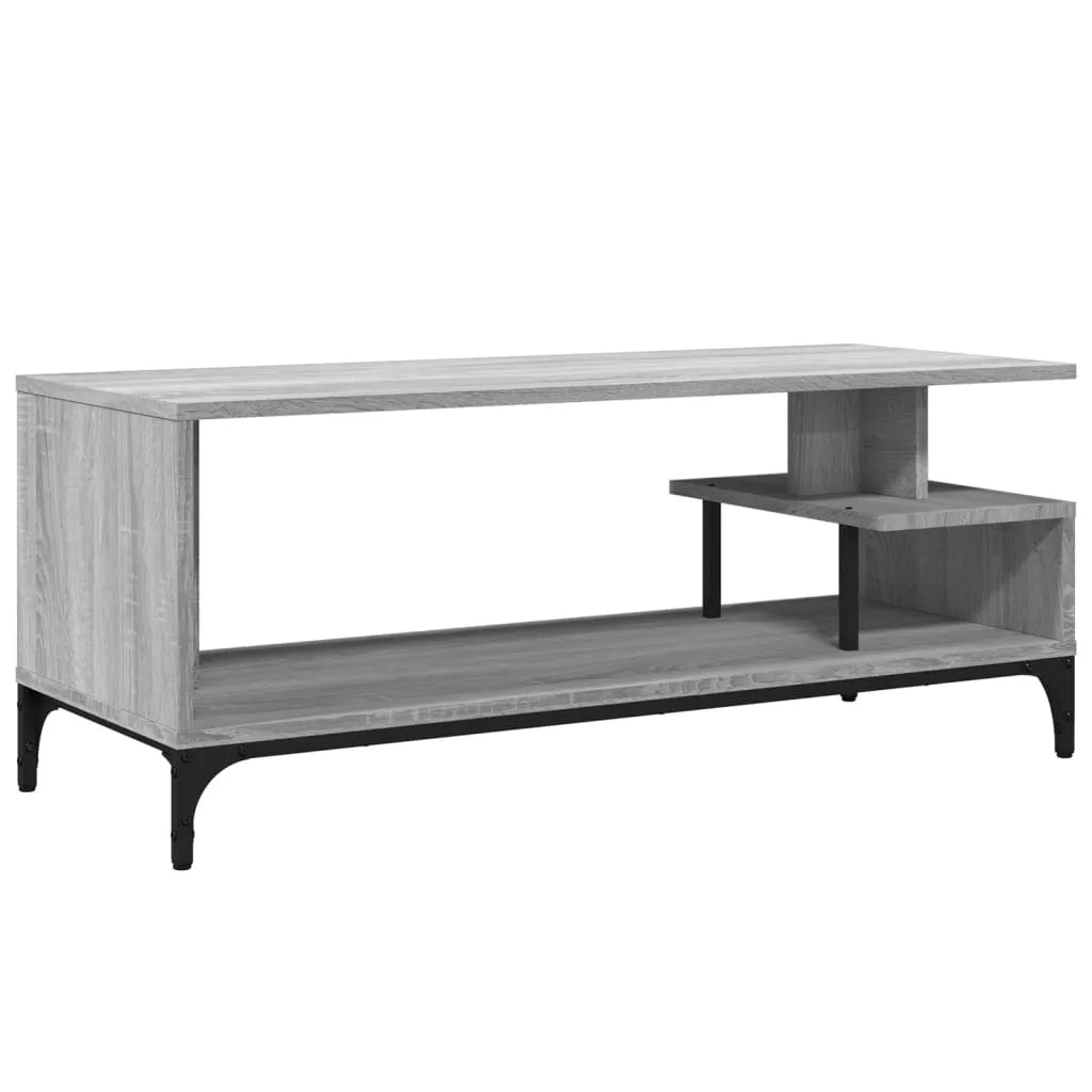 Meuble TV Scandinave Pied Noir Effet Chêne Gris - 102 cm-Mon Meuble TV-Chêne fumé-1-2