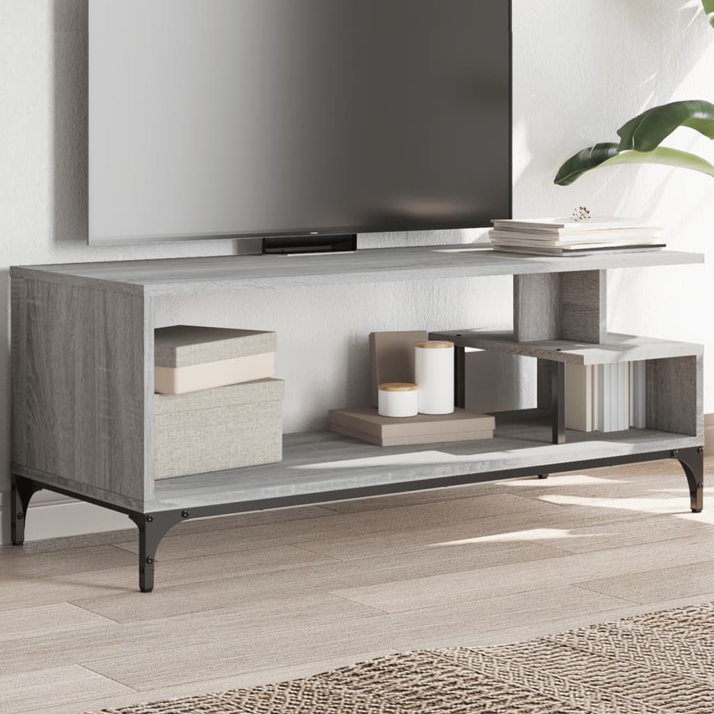 Meuble TV Scandinave Pied Noir Effet Chêne Gris - 102 cm-Mon Meuble TV-Sonoma gris-1-1