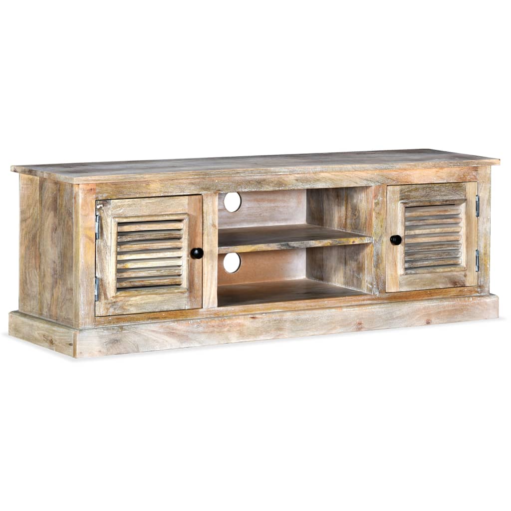 Meuble TV Scandinave Vintage en Manguier Massif - 120 cm-Mon Meuble TV-10